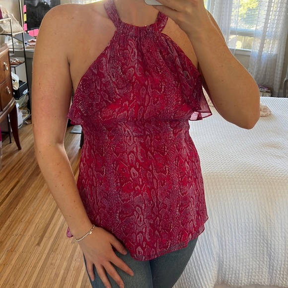 Bcbg pink snakeskin halter top - Picture 1 of 2